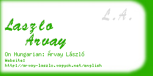 laszlo arvay business card